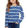 Girls' Long Sleeve Tee - Pleated Round Neck Casual Top