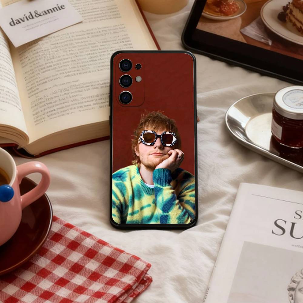 Stylische Singer E-Ed S-Sheeran Handyhülle für Samsung S 25,24,23,22,30,21,10,9,Ultra,Plus,Lite,FE,4,5 G Weiche Schwarze Hülle