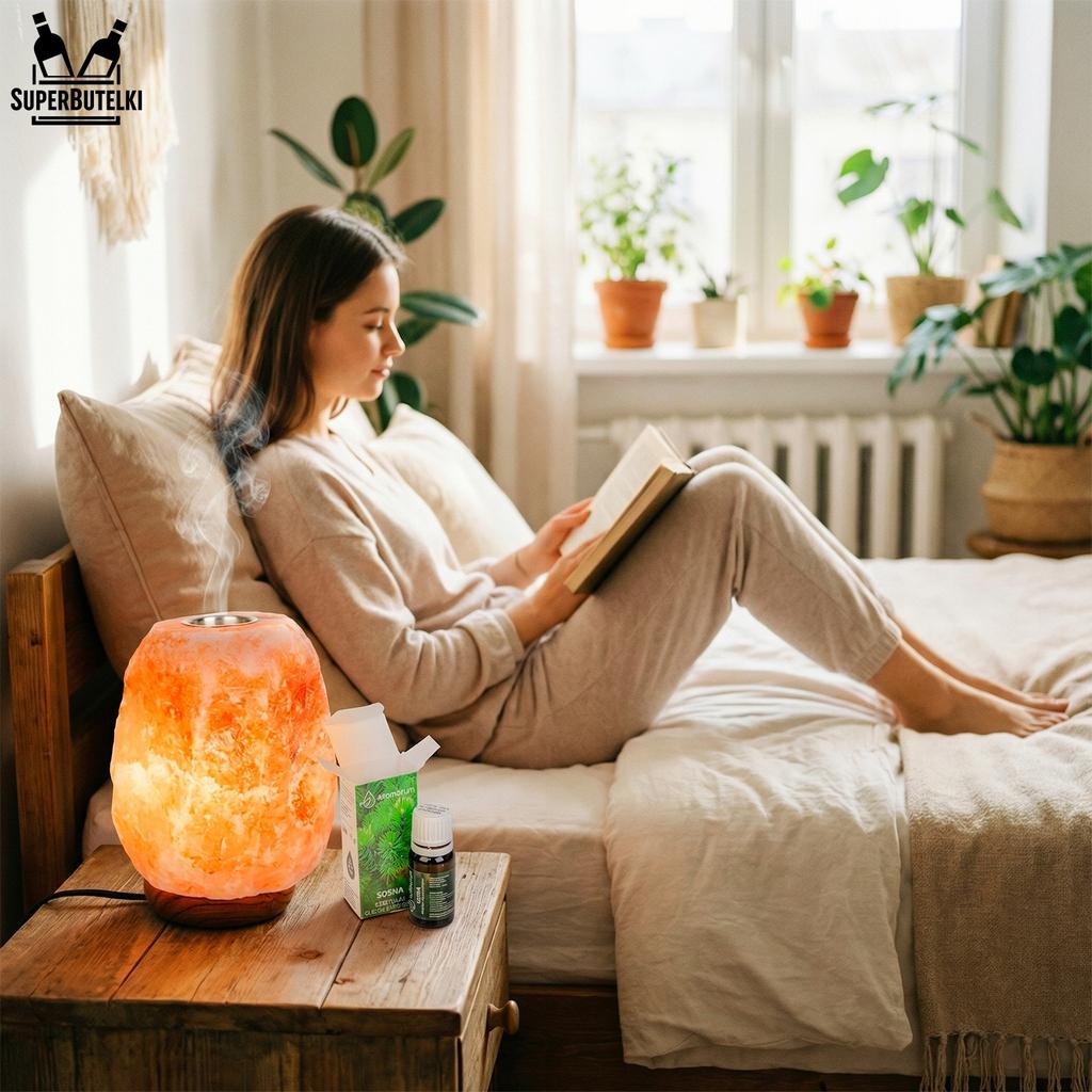 AROMATHERAPY SALT LAMP with NATURAL PINE oil for aromatherapy