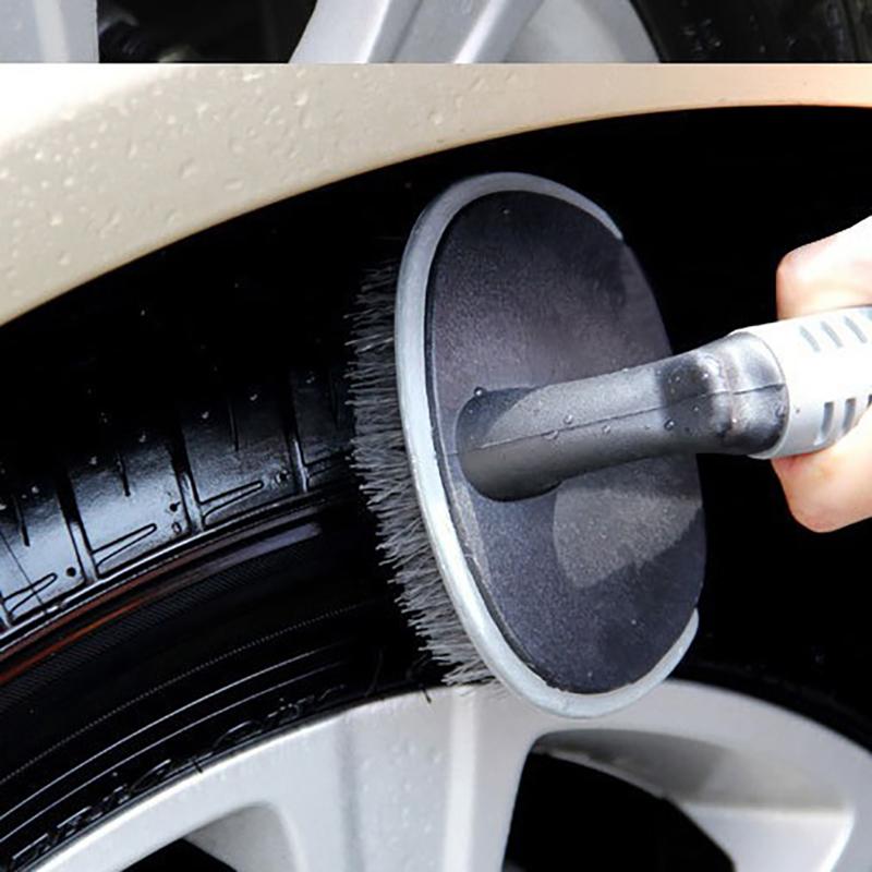 Car Tire Brush Hub Brush Detail Brush Short Handle Tire Rim Washing Brush Car Wash Tool Cleaning Artifact Decontamination Brush