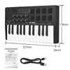 MIDI Keyboard 25 Velocity Dual Portable and 8 RGB Backlit Drum 8 Custom Pitch Chord Scale Compatible with and Various DAWs 25 SMK-25 Controller, Keys,