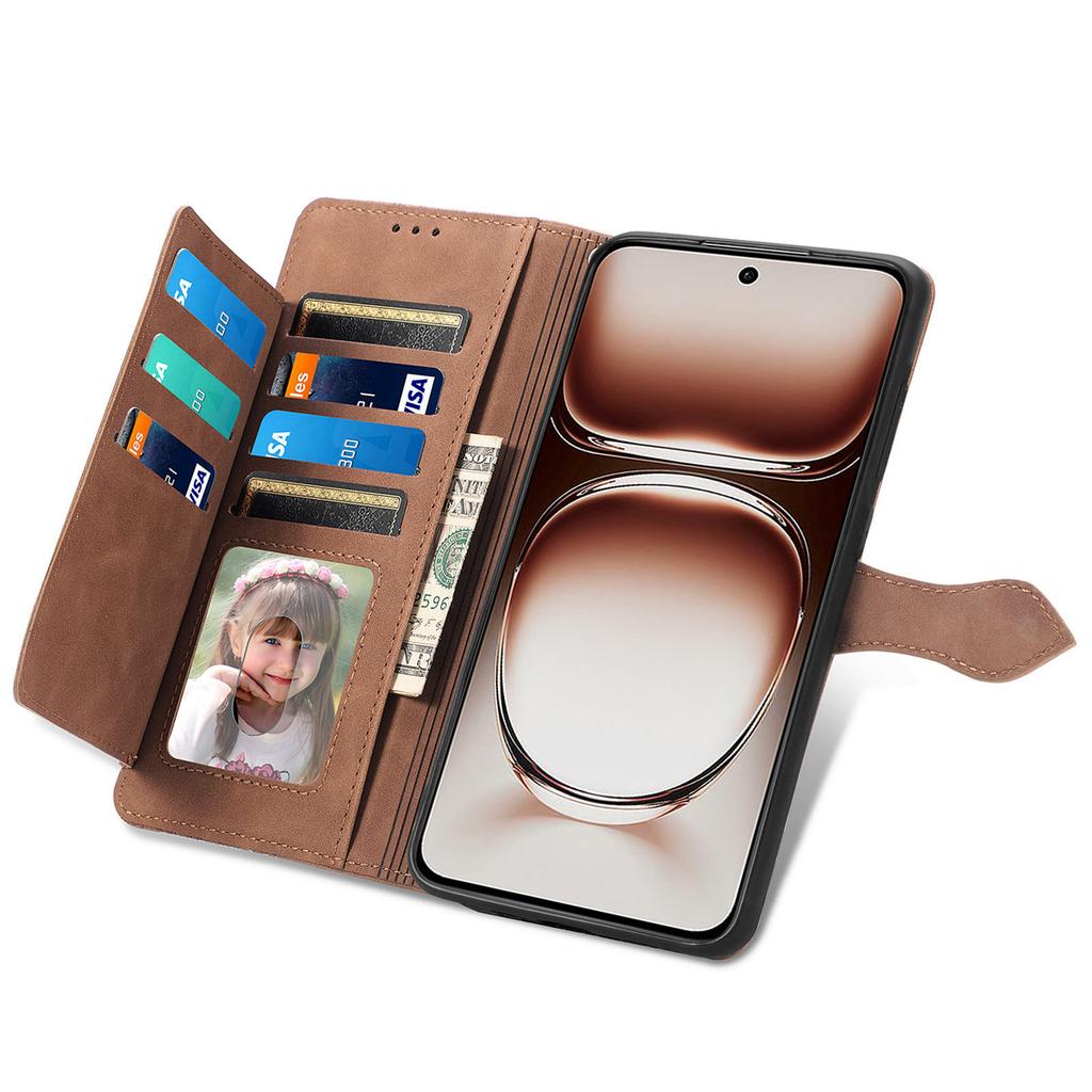 Para OnePlus Nord 4 Capa Carteira com Zíper com Alça Estampa de Flor Capa de Celular em Couro PU