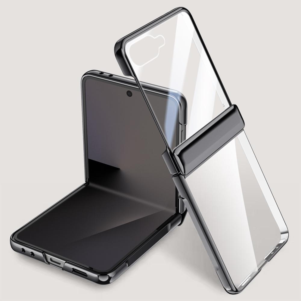 For Samsung Galaxy Z Flip7 5G Case PC+Acrylic Phone Cover with Rear Small Screen Protector Hinge Protection