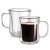 Double Wall Glass Coffee Mug Tea Cup Insulated Double Glass Mug with Handle Cup for Coffee Latte Milk Tea Office Mug Drinkware