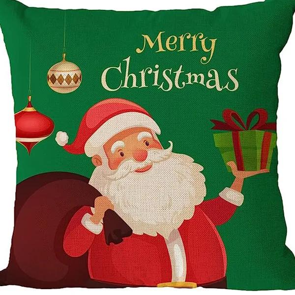 Merry Christmas Decor Cushion Cover x cm Pillow CaseCartoon Reindeer Santa Claus Printed Throw Pillowcase Linen Pillow Cover