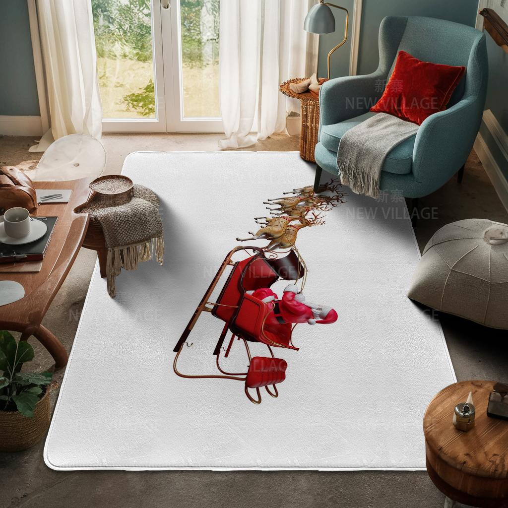 House Entrance Carpet Home Door Mat Living Room Bath Foot Bathroom Non-slip Water Absorption Rugs Bath Merry Christmas Winter