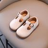 Scarpe in Pelle per Bambini Piccoli Opache Carine Classiche Scarpe Piatte per Bambini con Cinturino a T 21-30 Colore Unico Traforate Unisex Mary Janes per Bambino