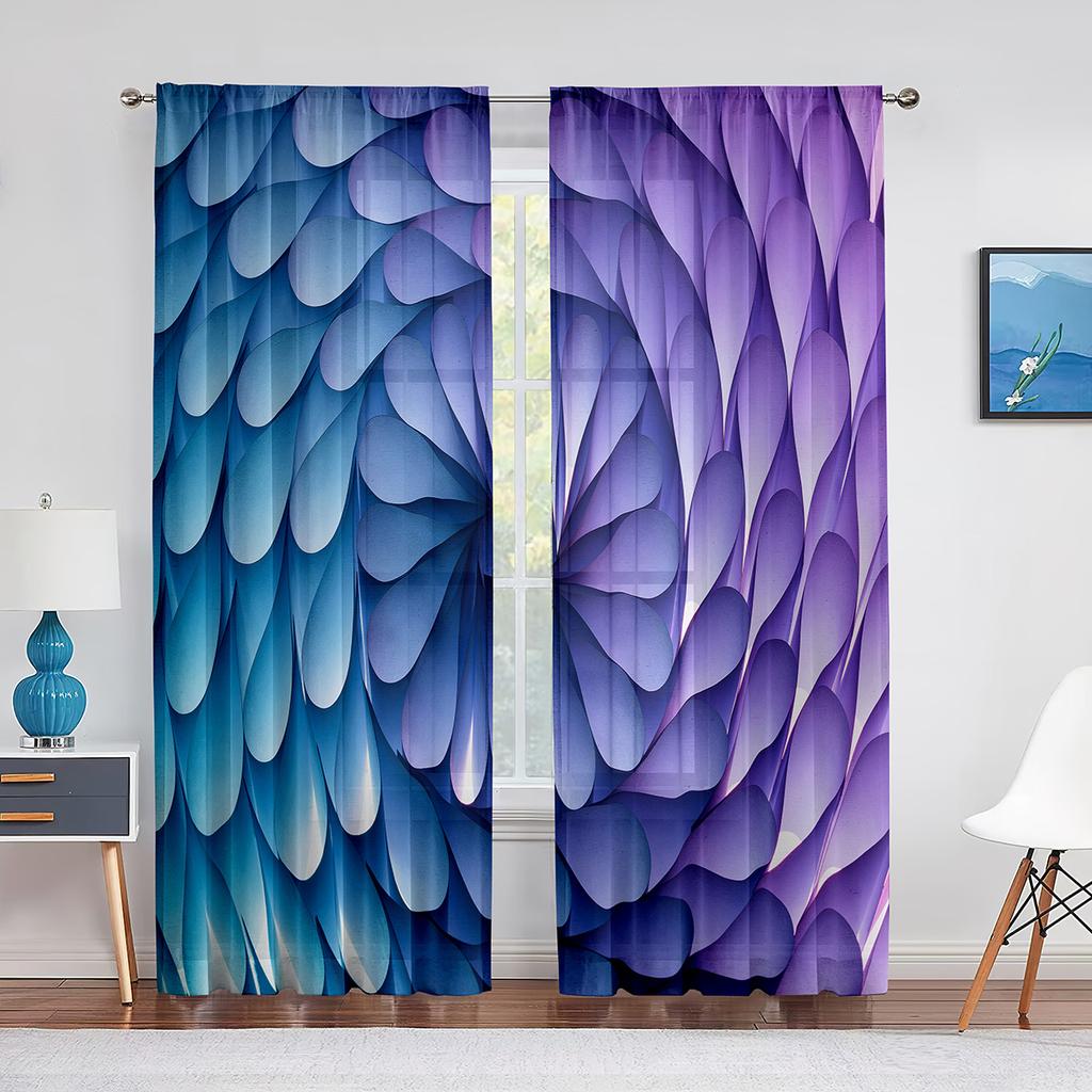 Psychedelic Multi Colour and Trippy Art Tulle Curtain for Living Room Bedroom Decor Sheer Curtains Room Kitchen Window Treatment