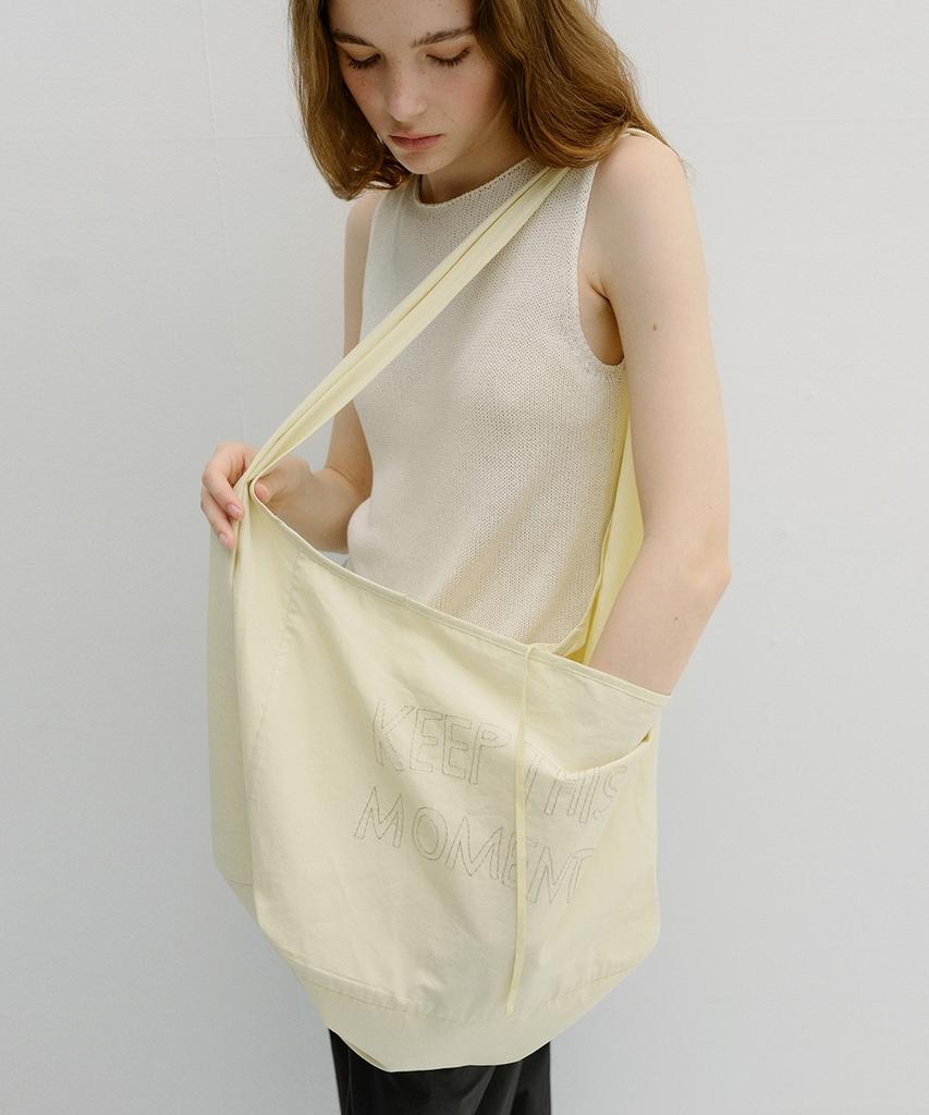 Blank03 Embroidery Big Shoulder Bag (Lemon Yellow)