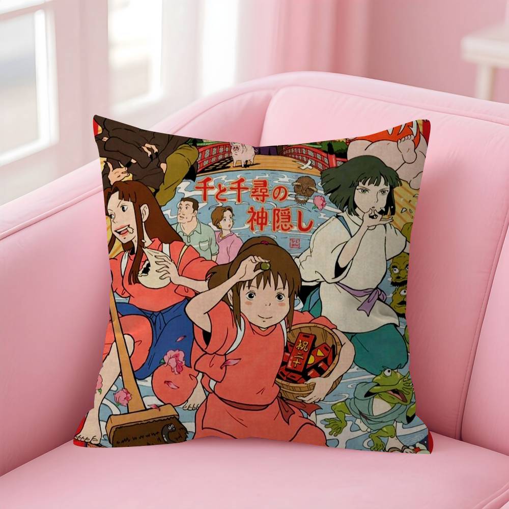 pillow cover sofa cushion cover home room decoration children gift Movie SSpirited AAway Anime
