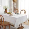 Table Cloth Rectangular Elegant Tablecloths Tassel Nordic Simple Plain Linen Bamboo Hemp Table Cover Wedding For Dining Table