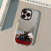 Fashionable Red Wine Cat Mirror Phone Case For iPhone 17 Pro Max Cases 7 8 15 14 16 Plus 13 12 11 Pro X XS XR 16E 17 Air Cover