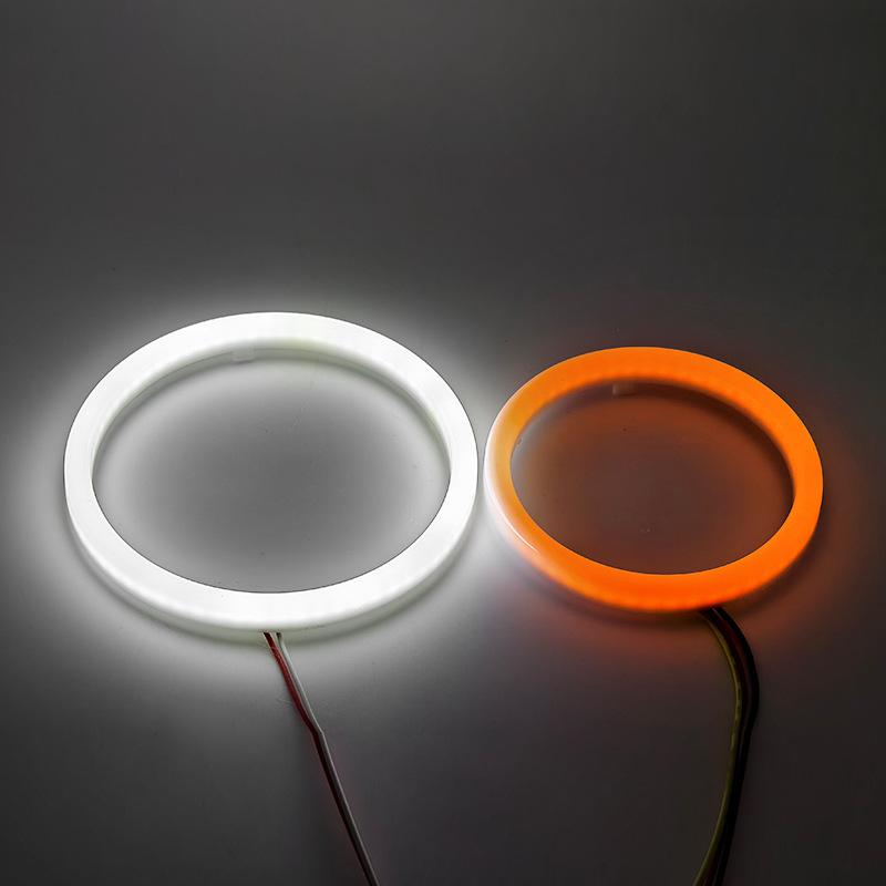 

1 пара COB Angel Eyes 9-30 В с крышкой Halo Rings Cotton Lights для светодиодных автомобильных мотоциклетных фар Противотуманные фары 60 70 80 90 100 120 мм 120mm белый/жёлтый