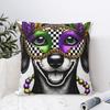 Dachshund Mardi Gras Mask And Beads Pillow Covers Polyester Car Cushion Cover Creative Decorative Pillow Cover 4545
