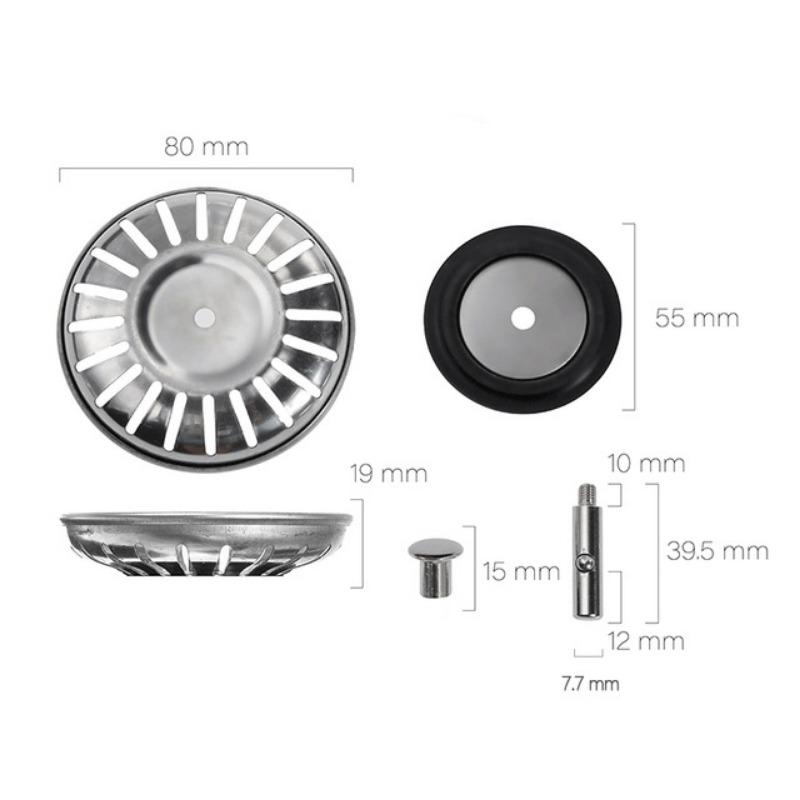 1pcs Stainless Steel Kitchen Sink Strainer Basket, Kitchen Sink Replacement Accessories for Drains Stopper