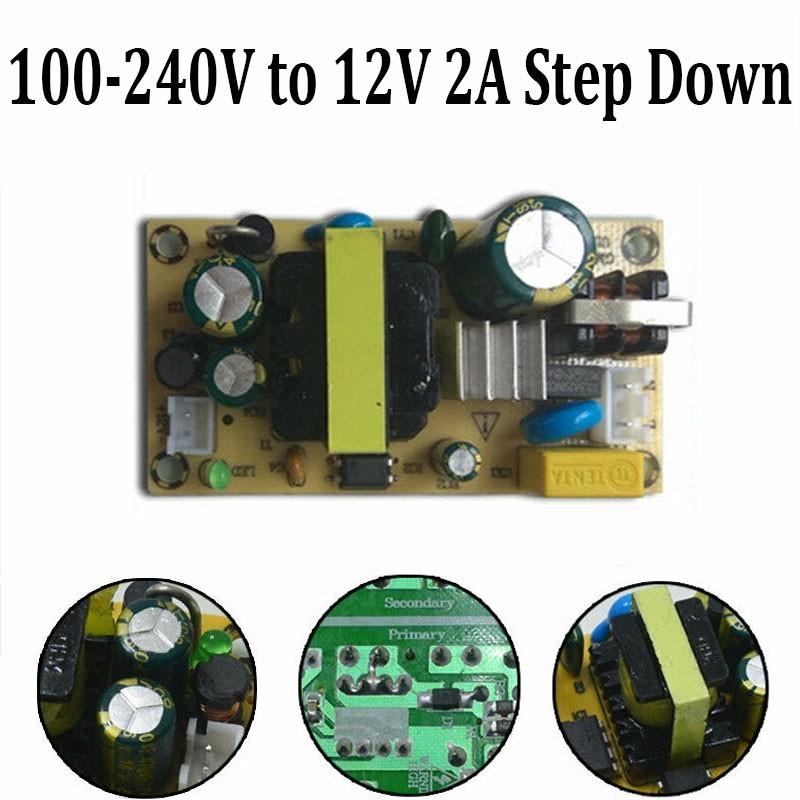 LED 100-240V to 12V 2A Step Down Power Supply Module Converter Board AC-DC