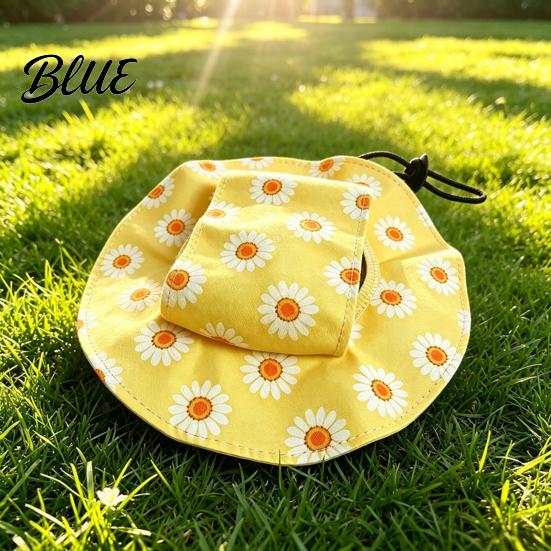 Cat Ears Sunshade Beach Hat Summer Cap with Ear Holes Adjustable Pet Polyester Hat Sun for Small Dogs Cats Outdoor Protection Comfortable Holes