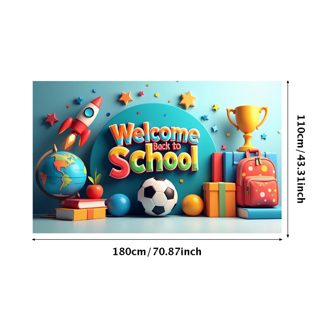 Willkommen zurück zur Schule Banner Hintergrund für Klassenzimmerdeko Kinder Schulfest Veranstaltung Hintergrunddekorationen Foto-Requisiten
