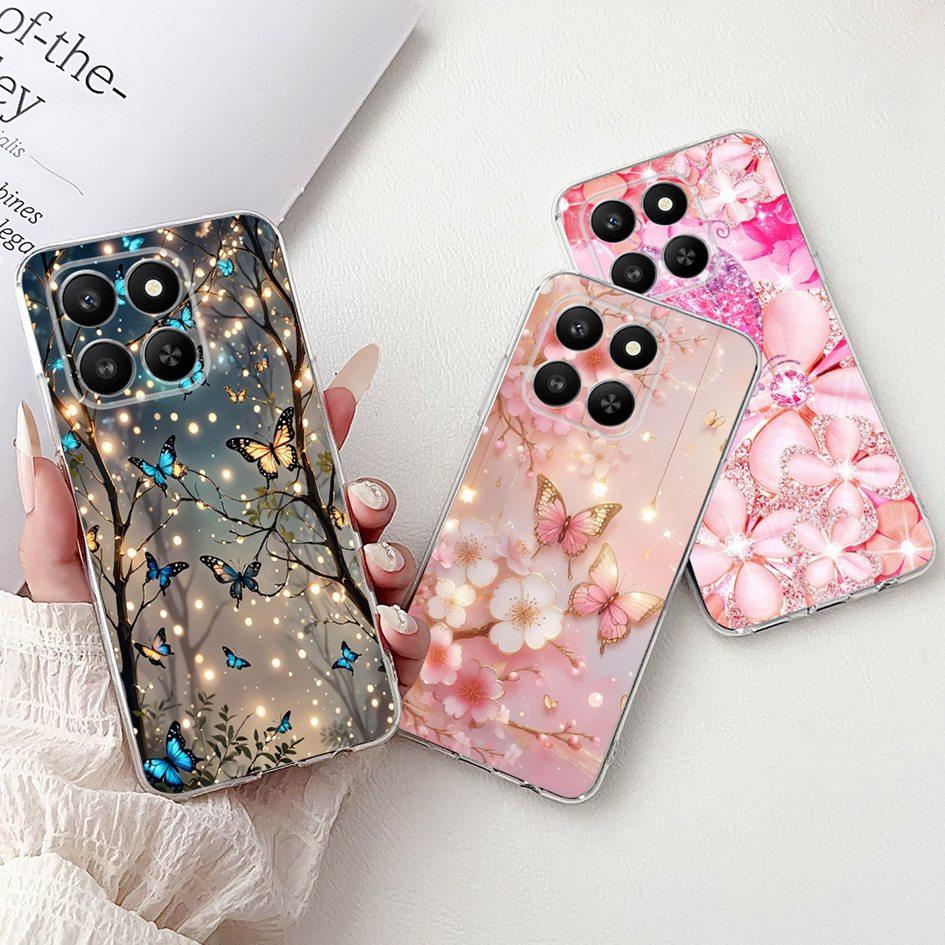 For Honor 400 Smart 2025 Case Fashion Bamboo Flower Soft Silicone Clear Bumper Protective Cover For Honor 400 Lite ABR-NX1 Funda
