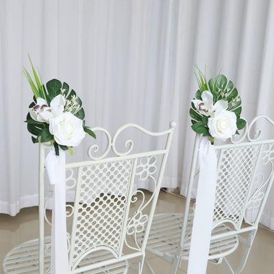 1Pc White Wedding Chair Decorations Wedding Aisle Decorations for Wedding Ceremony Flowers for Wedding Aisle Decor Church Pew Decorations