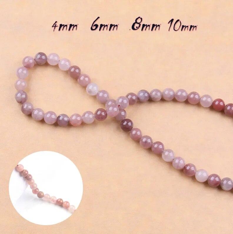 Natursteinperlen, hellrosa, runde Kristallperlen für die DIY-Schmuckherstellung