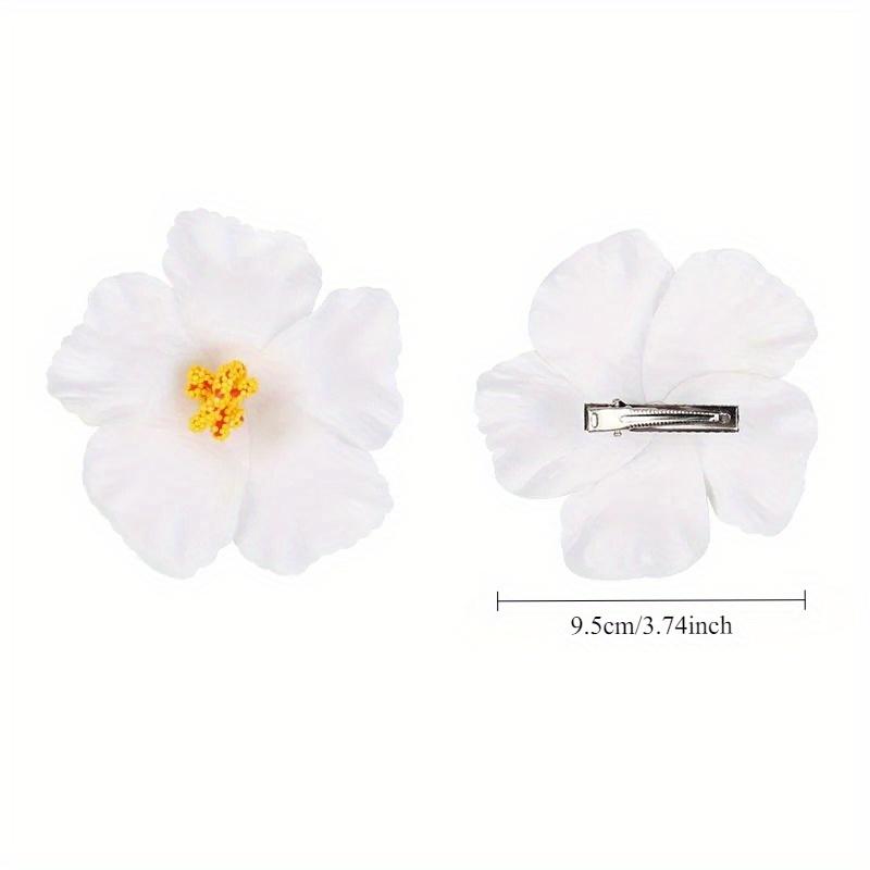 5Pcs Hawaiian Flower Hair Clip Summer Beach Birthday Party Wedding Decoration Artificial Egg Flowers Hairpin Accessories Women's Hair Accessories