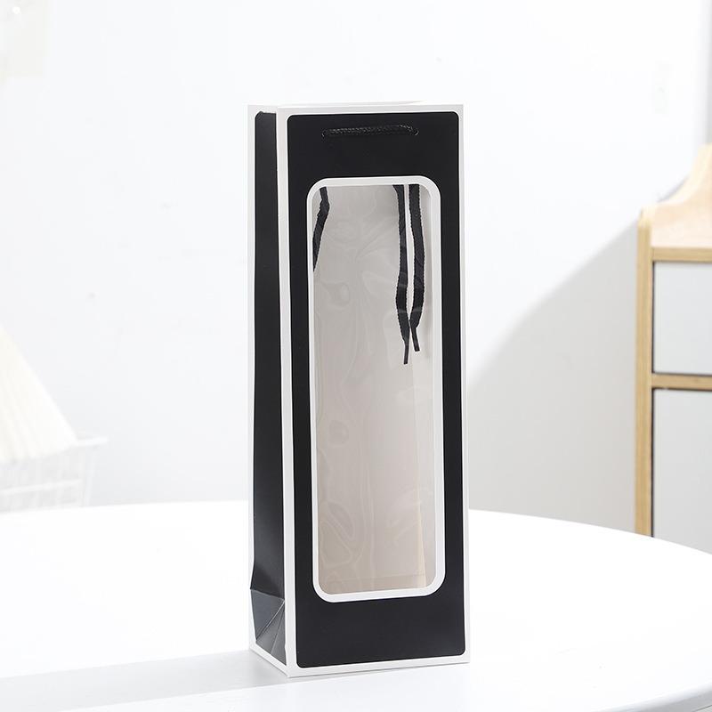 

12pcs Wedding Wine Gift Bags with Handles Bottle Packaging Bags for Red Wine Party Favor Gifts 12pcs&12.5x8.5x36cm чёрный