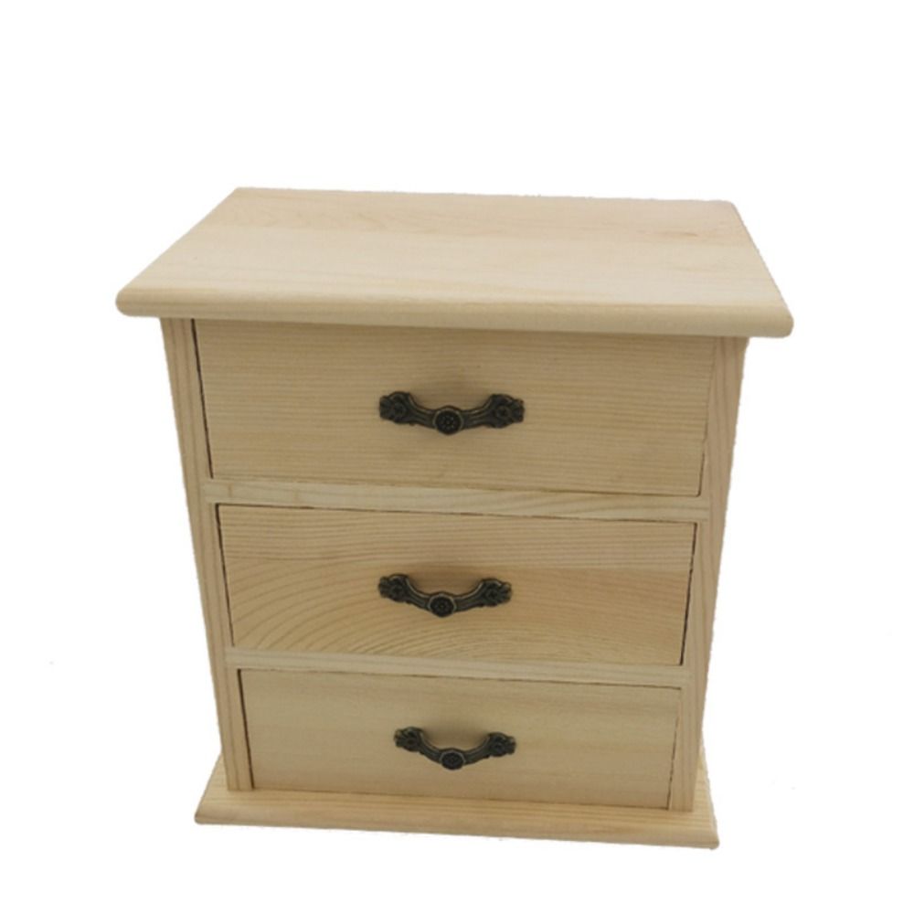 3-Layers Wooden Jewelry Storage Holder Mini Stationery Storage Stand  Hair Accessories