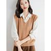 Women S Loose V Neck Sleeveless Knit Vest Solid Pullover