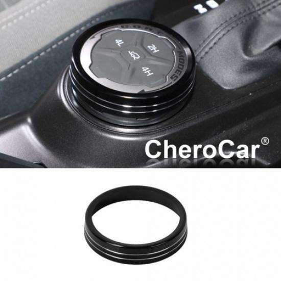 4WD Four-wheel Drive Knob Trim Cover Aluminum Alloy Black for Ford Bronco +
