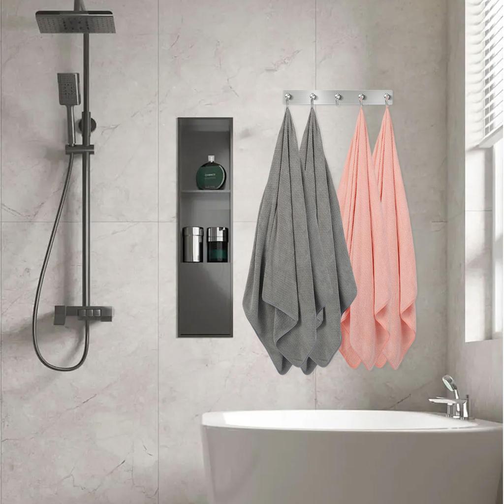 2-in-1 Bathroom Towel Set, 2 Pack Bath Towel and Towel, Quick to Dry, Lighteweight Soft Cotton Towel Set High Water Absorbent