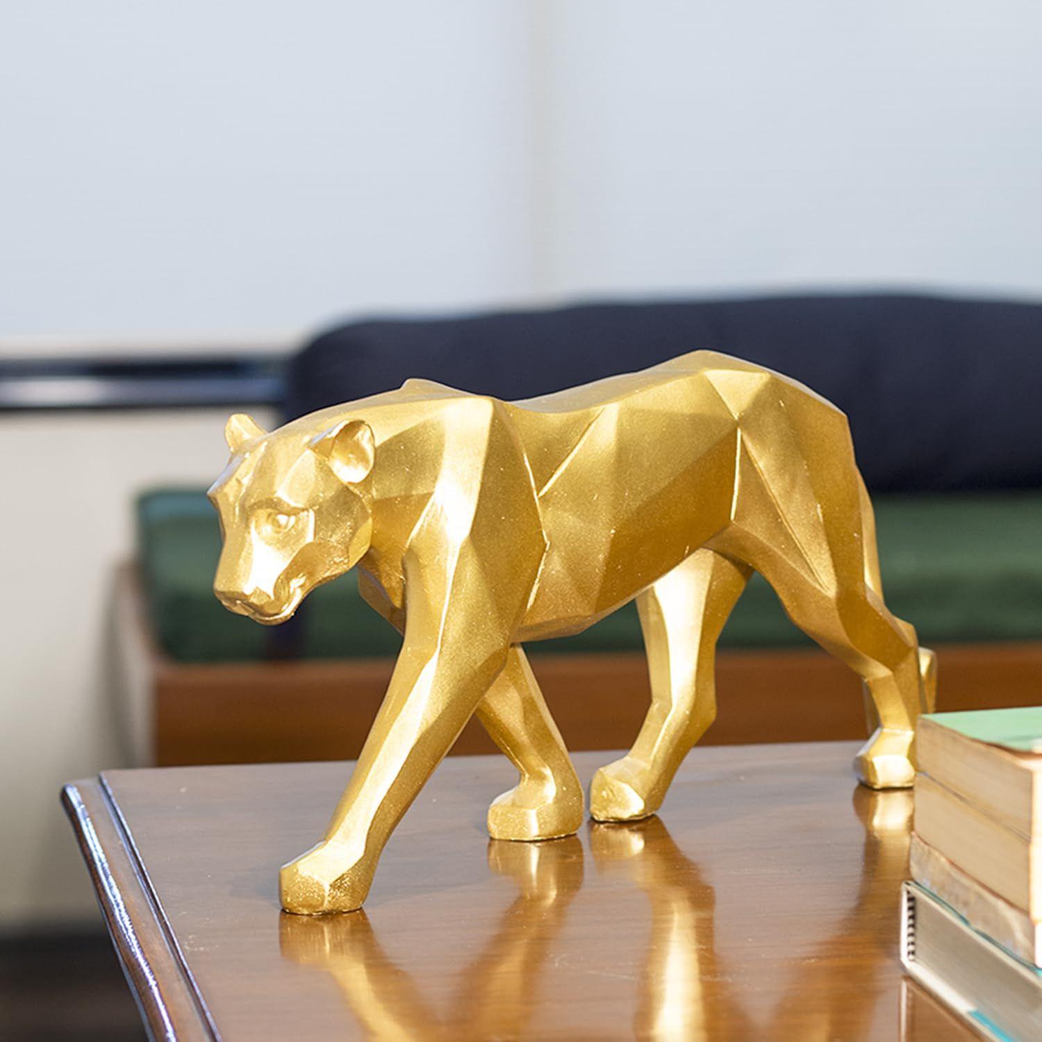 

Декоративная золотая статуэтка леопарда для дома и офиса | Фигурка животного для гостиной, спальни, офисного стола, письменного стола и ресепшена