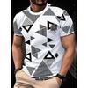 Men's Retro 3D Geometric Print T-Shirt - Perfect for Daily Wear and Vacation