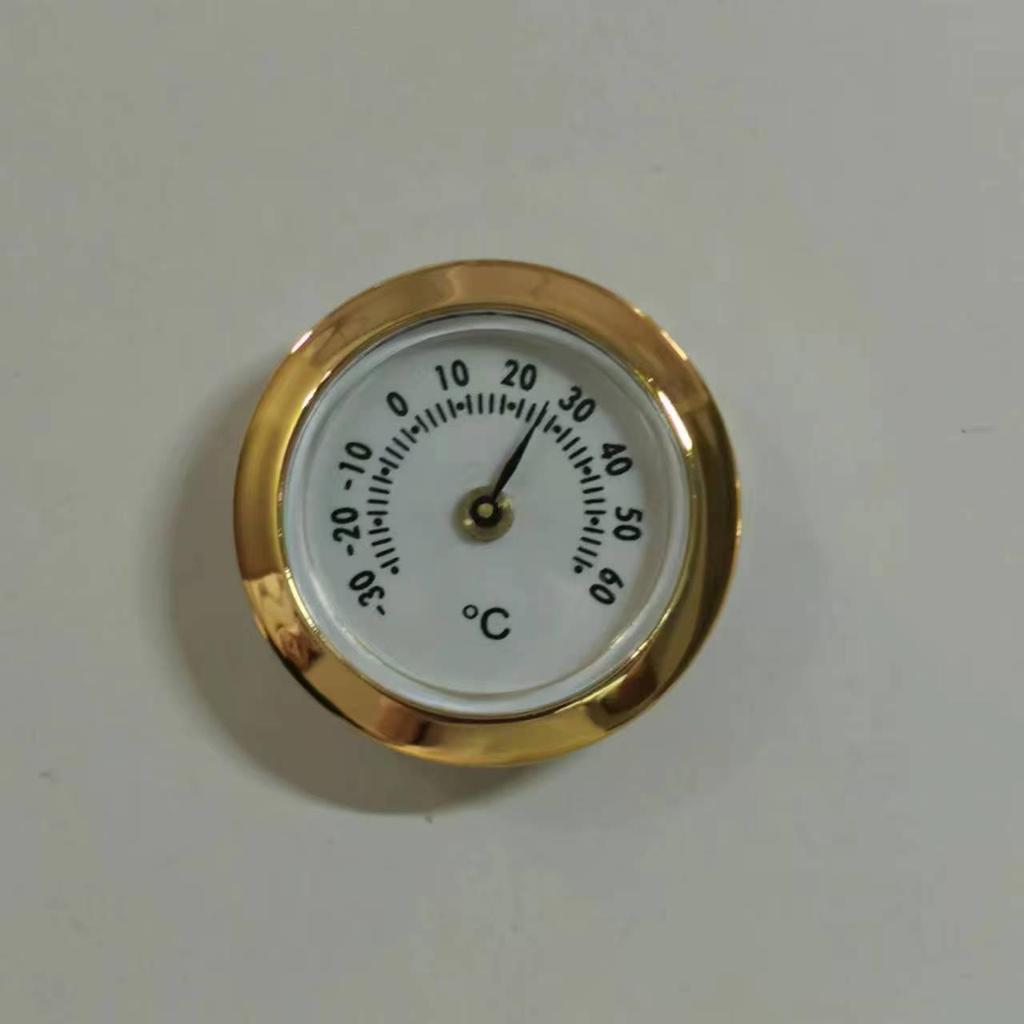 28mm Zinc Alloy Round Pointer Thermometer, Induction Type, Dual Fahrenheit & Celsius Gauge
