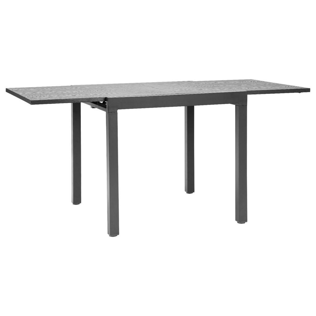Ausziehbarer Outdoor-Terrassen-Esstisch, 80-160cm Rechteckige Hinterhof-Bistro-Tische für 4-6, Aluminiumrahmen Metall Stahlleisten, Wetterfest Groß