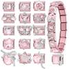 Fashion Pink Dreamy Crystal Butterfly Bow Heart Star Shell Star Charm Fit 9mm Stainless Steel Bracelet Women DIY Making Jewelry