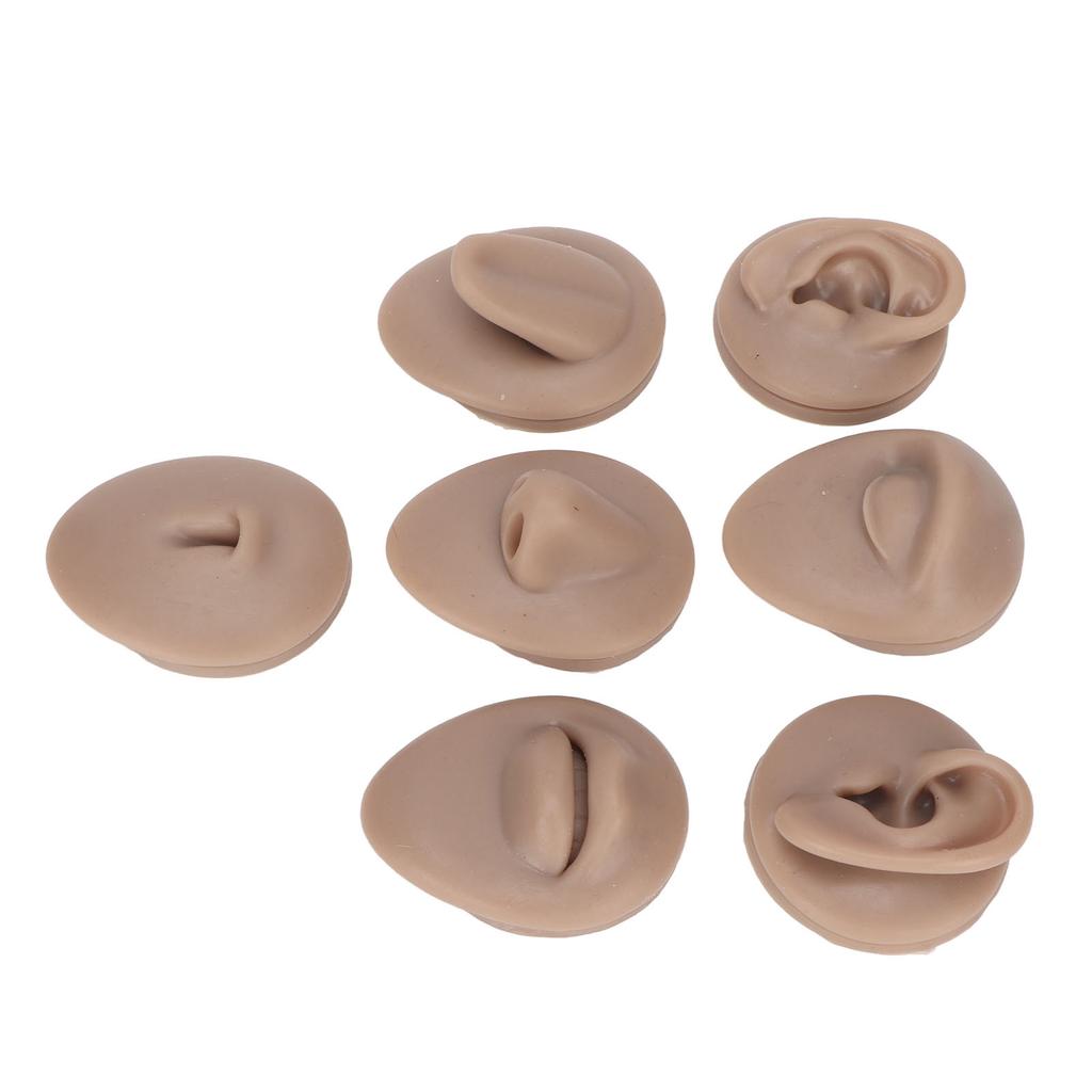 Silicone Body Practice Model Simulation Silicone Ear Eye Nose Mouth Tongue and Belly Button Model for Novice