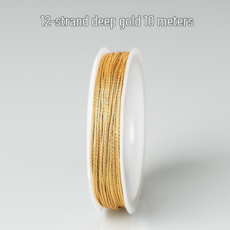 Gold & Silver Colored Thread for DIY Bracelet Weaving - Chinese Knot, Gold Silk & Winding Thread, Small Roll