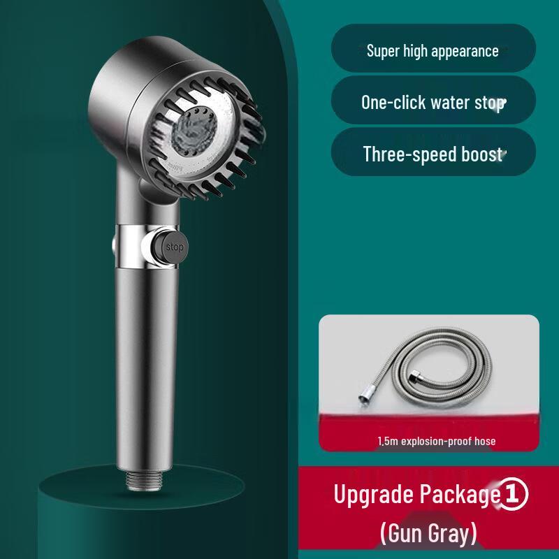 MDNG High-Pressure Shower Head Set (Gunmetal Grey, 2-Pack)