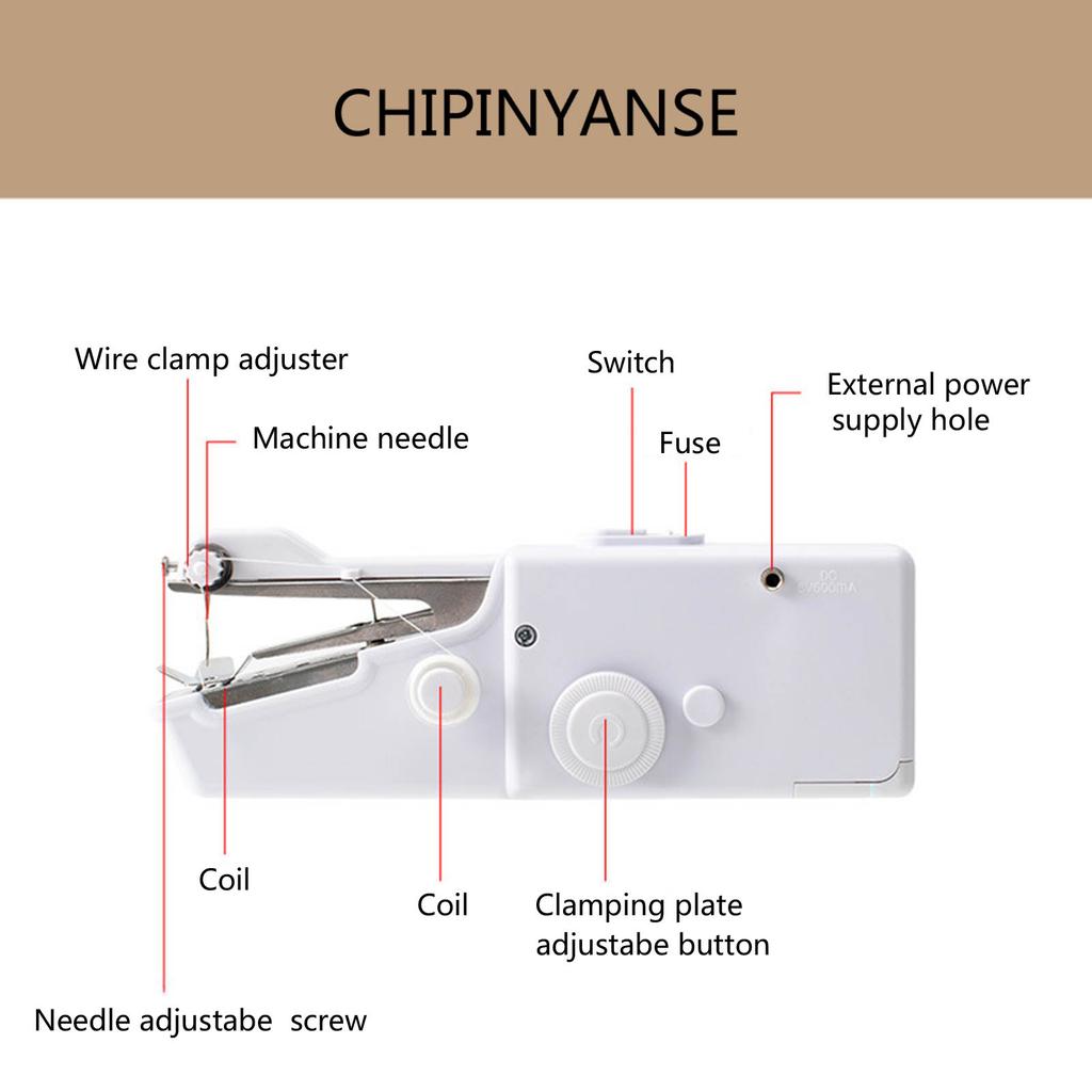 Handheld Sewing Machine Mini Electric Sewing Machine Portable Sewing Machine & Accessories for Garment Curtains Leather