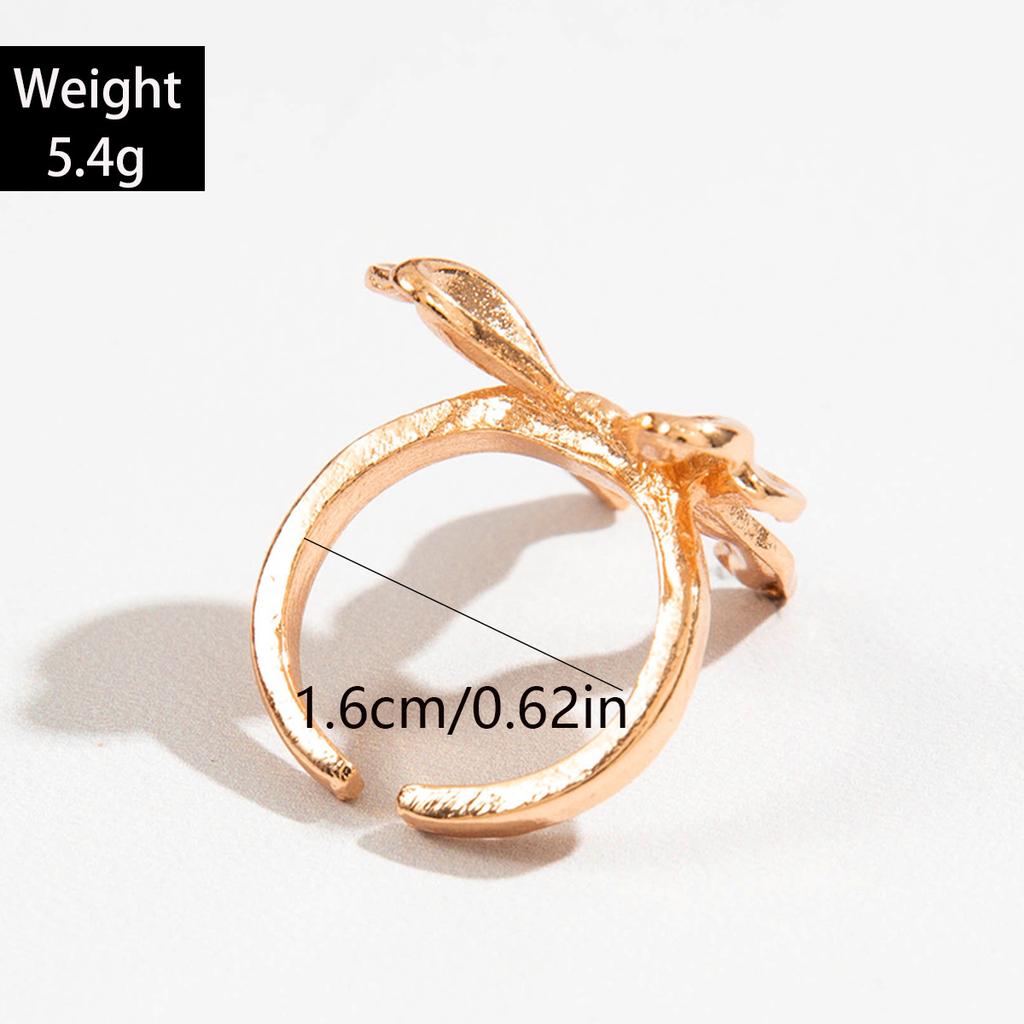 European and American Simple Straight Line Adjustable Ring, Hip-hop Style, Geometric Irregular Opening Bow Ring