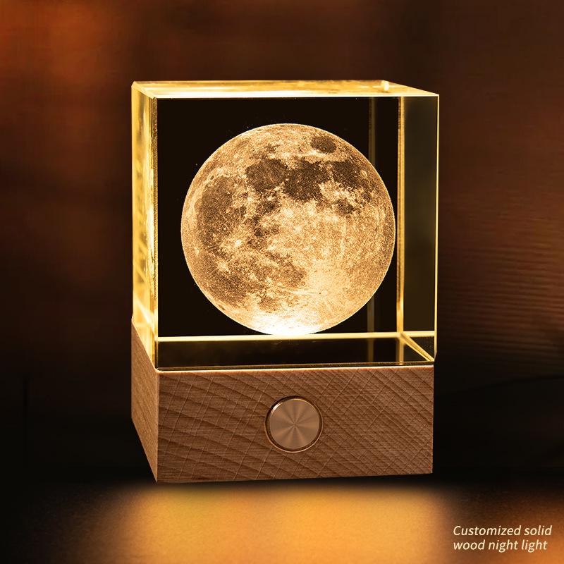 Starry Sky Cube Crystal Night Light: Creative Bedside Atmosphere Lamp