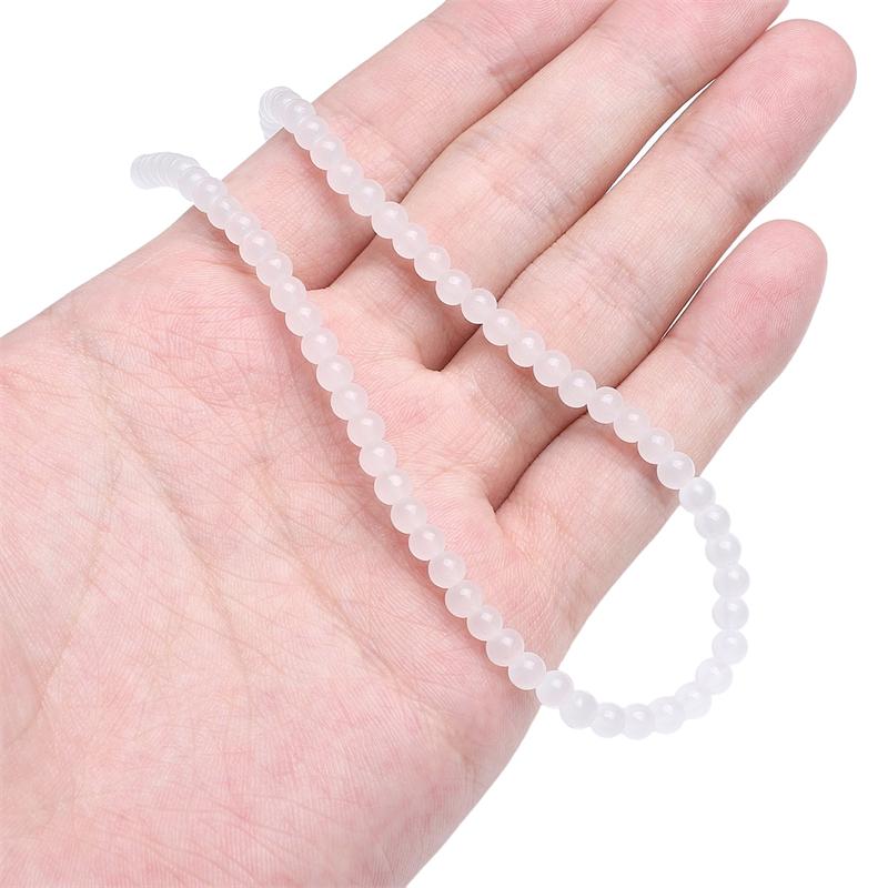 38cm/Str Glass Round Bead Chain for Necklace Bracelet DIY Jewelry Making 4-10mm