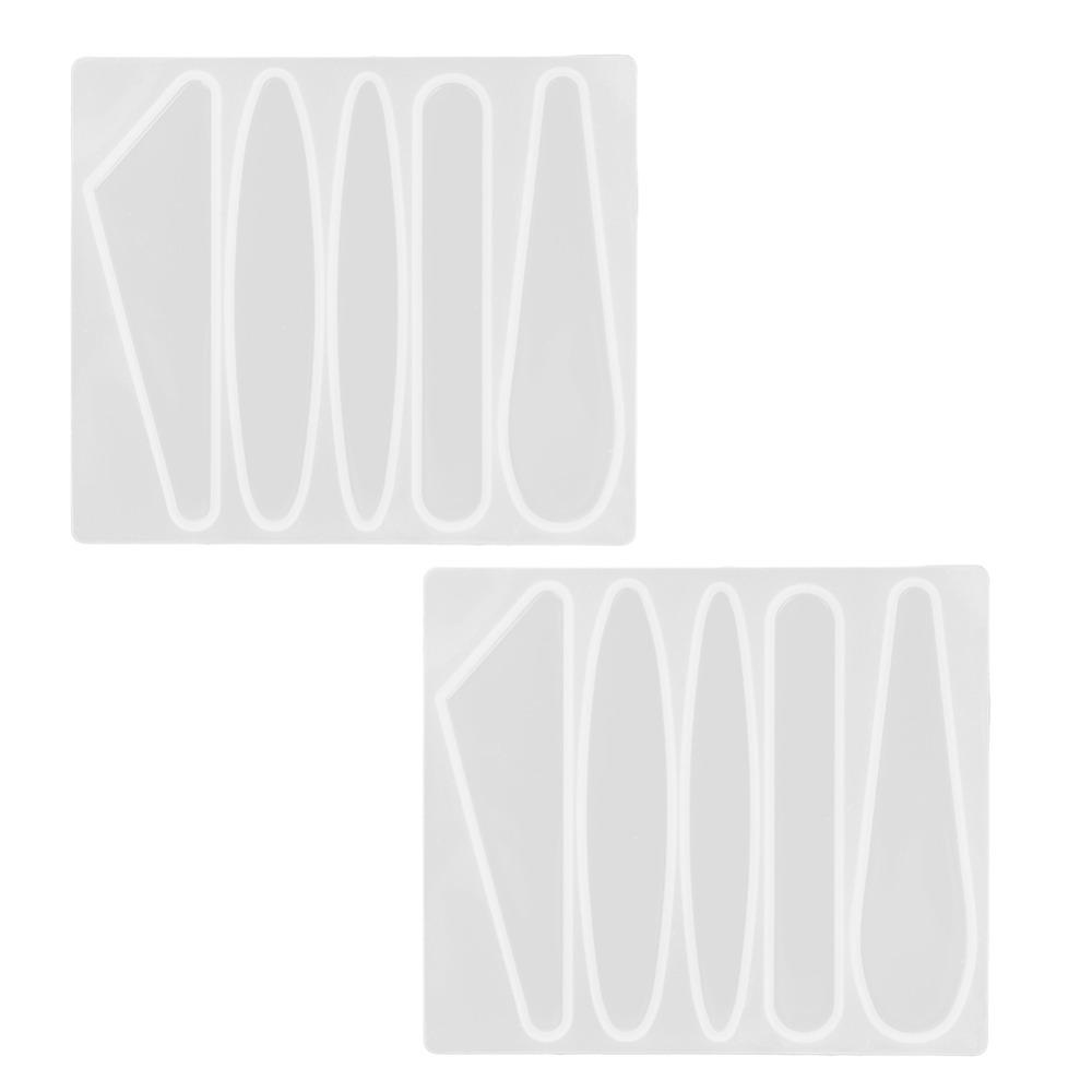 2pcs Geometric Shape Barrette Mould Triangle Teardrop White Silicone Mold Oval Rectangle Hair Clip Molds Hair Accessory Making