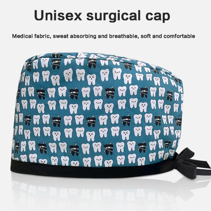 Turban Scrub Caps for Beauty Salon Comfortable Doctor Nurse Surgeon Hat for Hospital Staff Printed Working Hat for Bakery