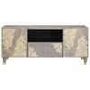 TV Cabinet with Shelf Gray 105 x 33 x 46 cm Solid Mango Wood