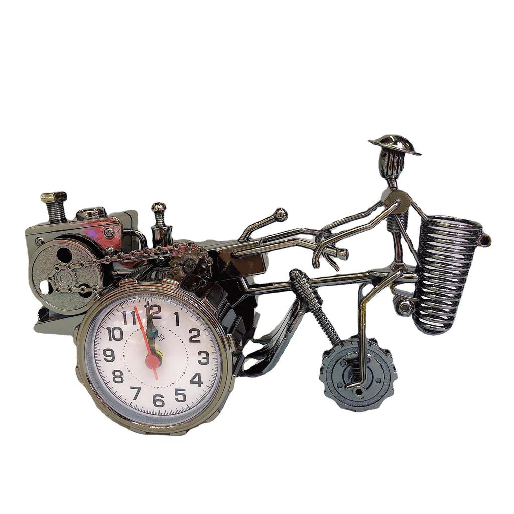 Retro nostalgic tractor alarm clock creative bedside small alarm clock wake up children desktop clock ornaments