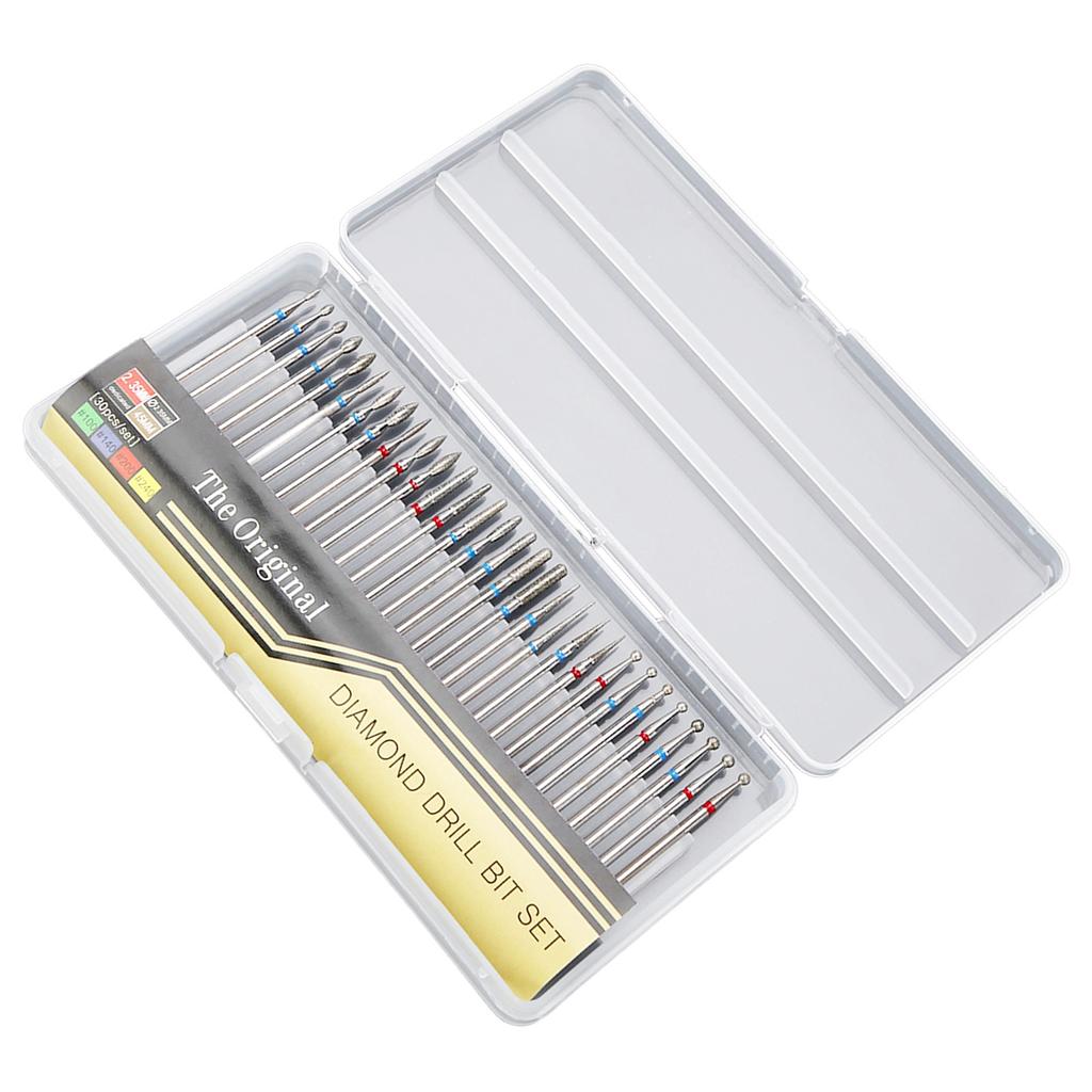 30Pcs/Set Diamond Drill Nail Bit Cuticle Dead Skin Clean for Nail Files Manicure Tools