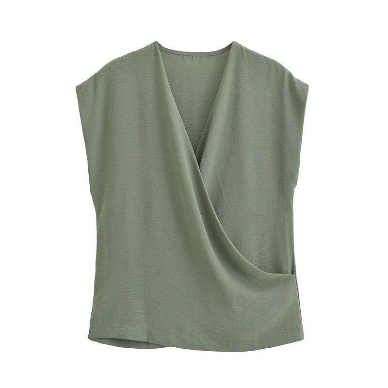 Fashion Style 2024 Summer New Arrival Women's Stylish Fashion All-Match Three-Color Vertical Double Breasted Tops 0264170