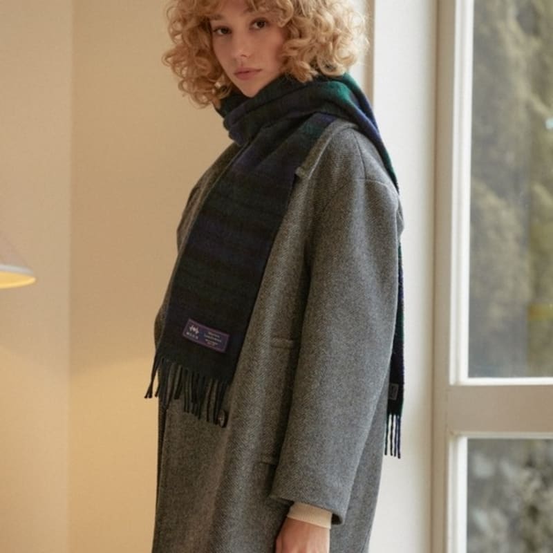 ABRAHAM MOON Merinowolle Schal 25cm - Black Watch